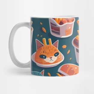 Fast Food Cat Colorful Funny Pattern Mug